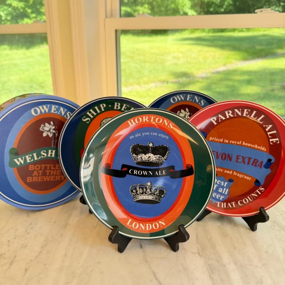 2003 BIA Cordon Bleu British Pub Brewery Ale Advertising Plates Set of 4 VTG Bar